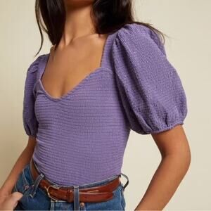 Nation LTD BIANCA Smocked Puff Sleeve Tee